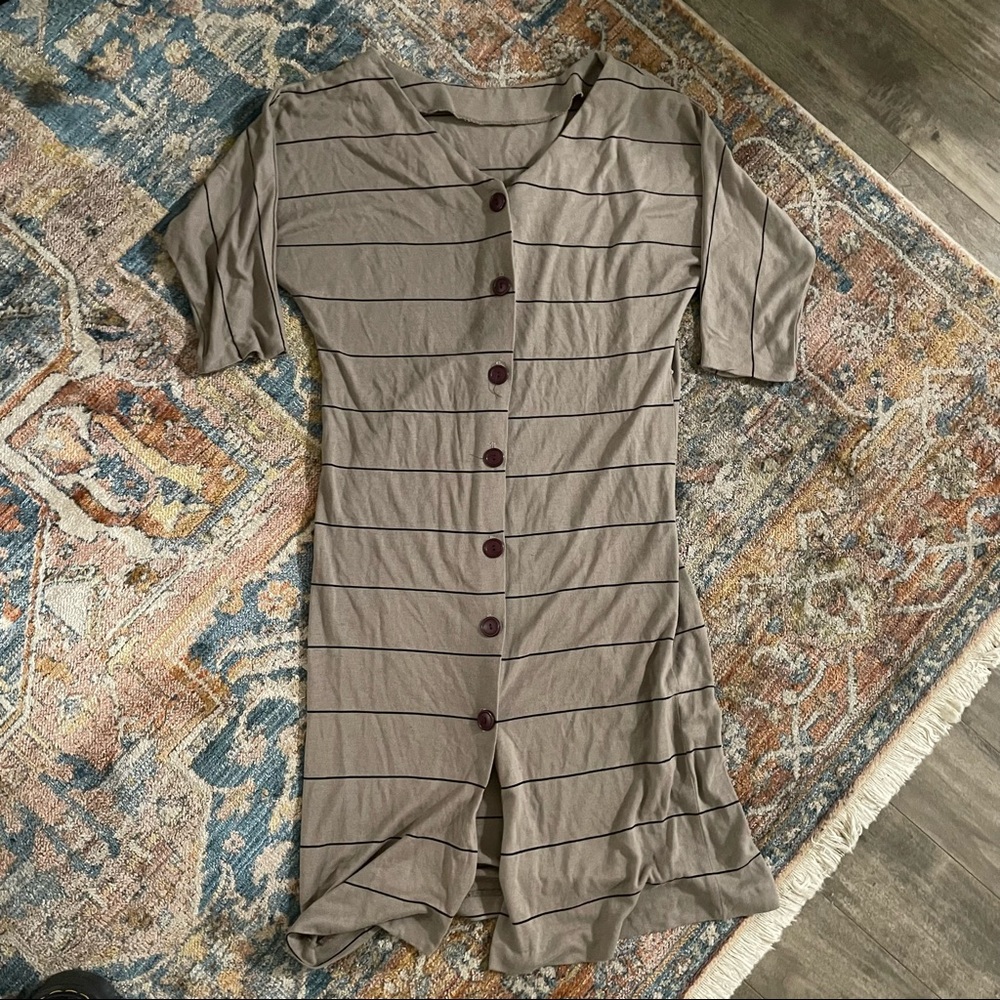 Vintage Tan Reversible Midi Dress